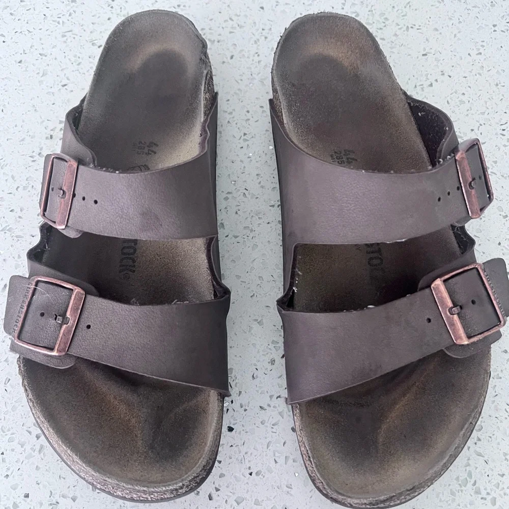 Birkenstock Men's Arizona Sandals Tan Brown GUC Size 10 44 - Picture 2 of 8
